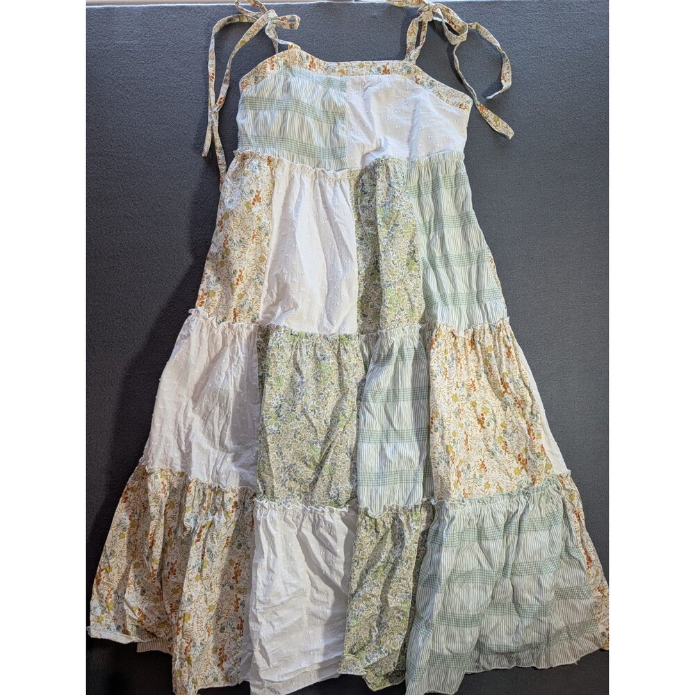 Mello Labeless Women’s Large Patchwork Maxi Dress Floral Cottagecore Tie Strap